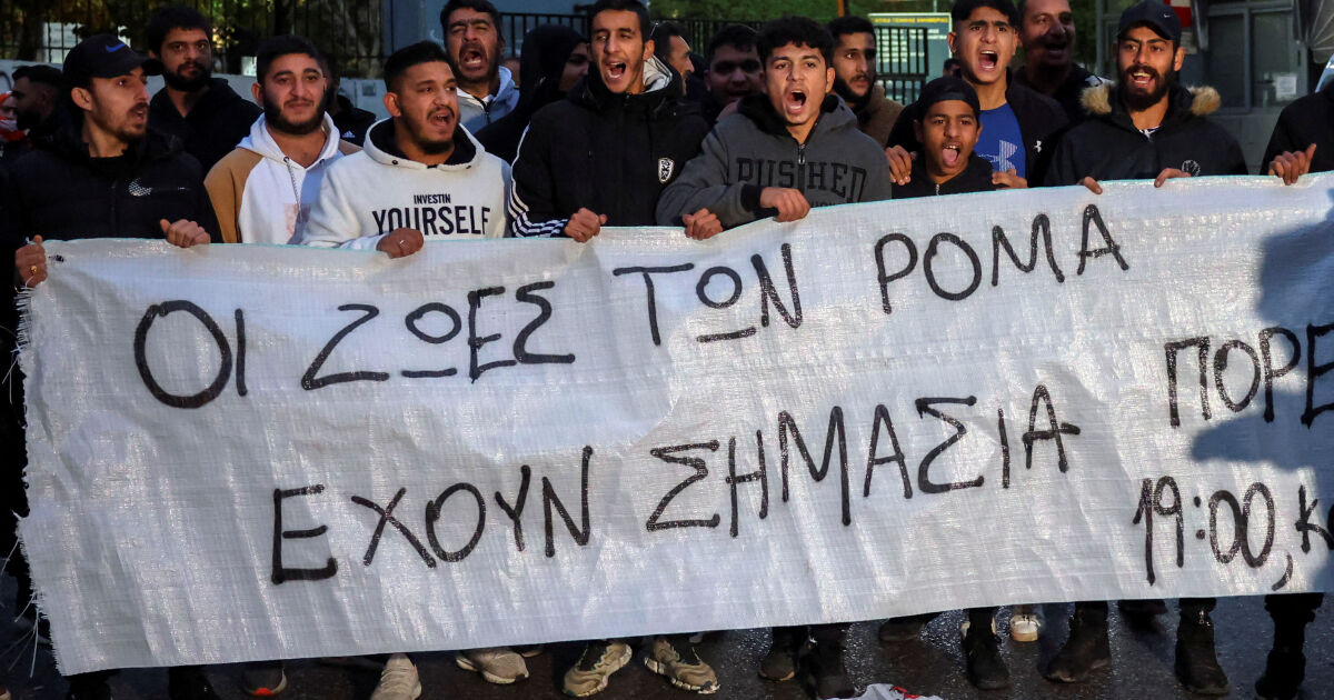 Протести, на които , имаше в гръцкия град Солун, след