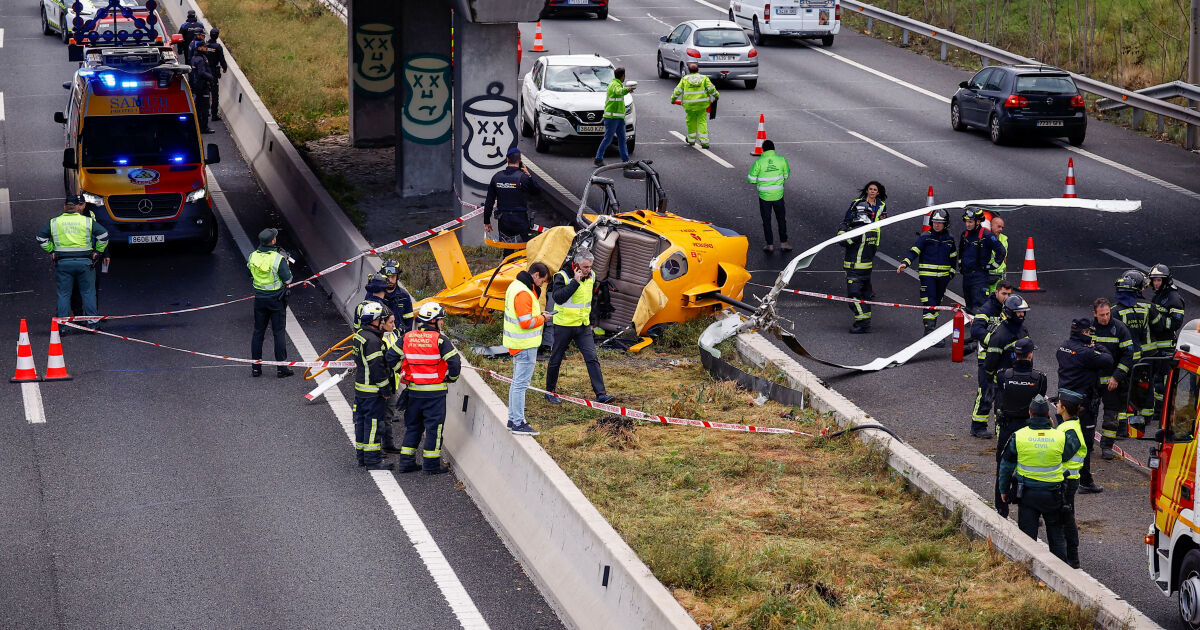 Хеликоптер се разби на магистрала в испанската столица Мадрид, а
