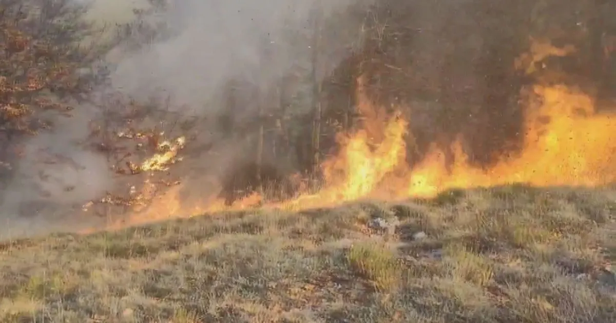 Пожарът в гръцката част на Родопите продължава. Той е близо