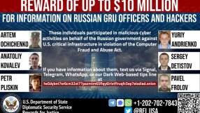 САЩ дават награда от 10 млн. долара за залавянето на шестима руски хакери 