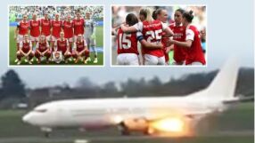 На косъм от трагедия: Самолетът на Арсенал избухна в пламъци