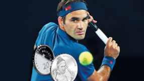 Федерер на гърба на монетата от 20 швейцарски франка