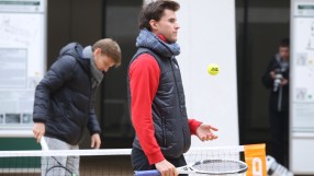 Тийм и Гофен поиграха тенис в центъра на София (ВИДЕО и ГАЛЕРИЯ)