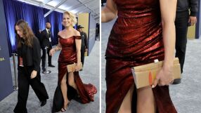 На червения килим с чанта от картон - актриса изненада с интересно решение 