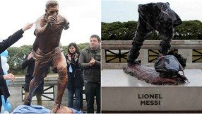 Обезобразиха статуята на Меси в Аржентина (СНИМКА)