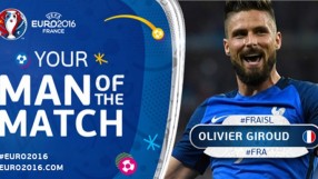 Оливие Жиру получи приза за играч на мача- Франция - Исландия 