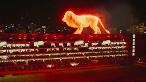 Огнен лъв излезе на футболния терен в Аржентина (ВИДЕО)