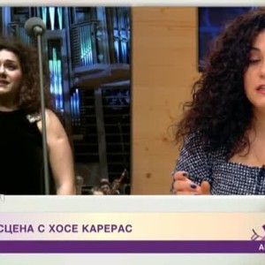 Снимка: Анна Аглатова на една сцена с Хосе Карерас