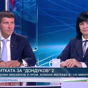 Снимка: Битката за "Дондуков" 2: Ивелин Михайлов и проф. Юлиана Матеева