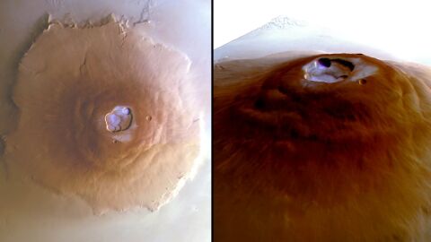Снимка: Учени: 150 000 тона вода всеки ден! Върховете на Марс са покрити със скреж (ВИДЕО)