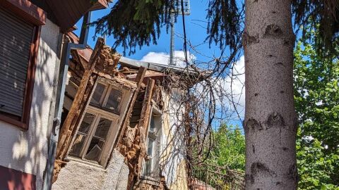 Снимка: Част от къщата на писателя Димитър Талев в Прилеп е съборена