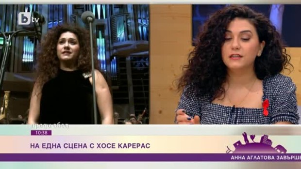 Снимка: Анна Аглатова на една сцена с Хосе Карерас