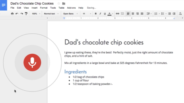 Снимка: Google Docs вече позволява и гласово редактиране/форматиране на текста
