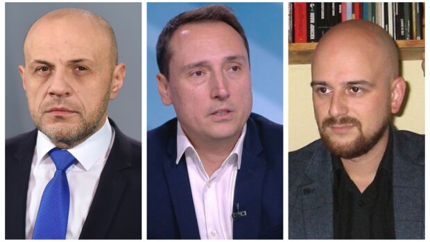 Снимка: Томислав Дончев, Добромир Живков и Светлин Тачев са гости в "Лице в лице"