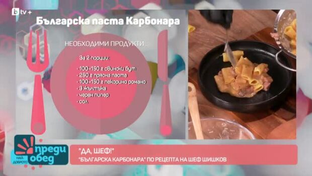 Снимка: Българска Карбонара от шеф Шишков