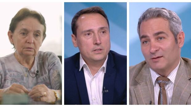 Снимка: Д-р Мими Виткова, Добромир Живков и Любомир Стефанов са гости в "Лице в лице"