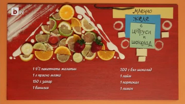 Снимка: Млечно желе с цитруси и шоколад