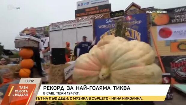 Снимка: Рекорд за най-голяма тиква