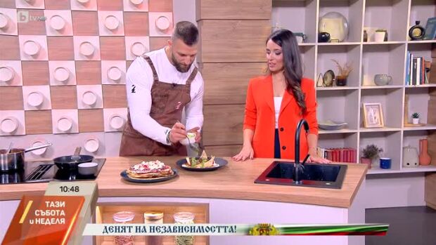 Снимка: Chef Николай Немигенчев приготвя домашна лютеница с бурата, говежди кюфтенца с овчи...