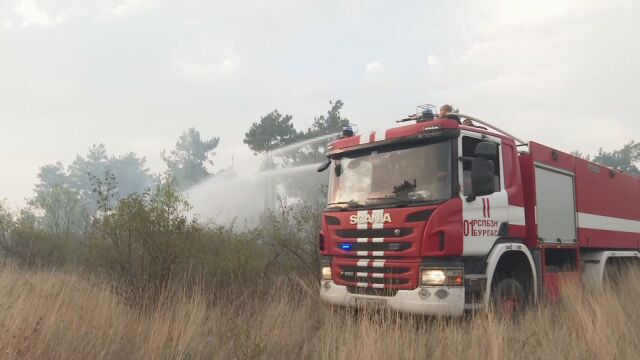 Пожарът между бургаските села Изворище и Брястовец на 30 минути