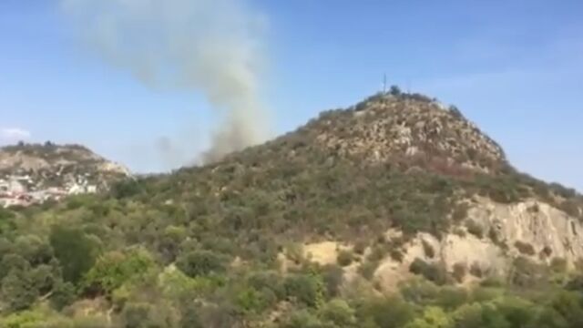 Сухи треви горят в подножието на Младежкия хълм в Пловдив
