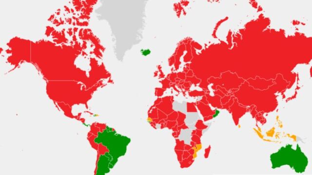 Карта показва страните които биха били най малко засегнати от последиците