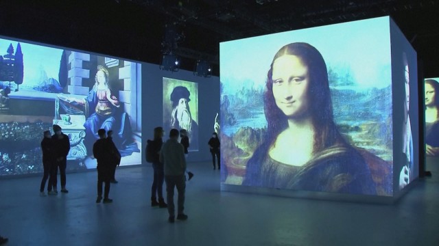 Творби на Леонардо да Винчи оживяха в светлинно шоу в