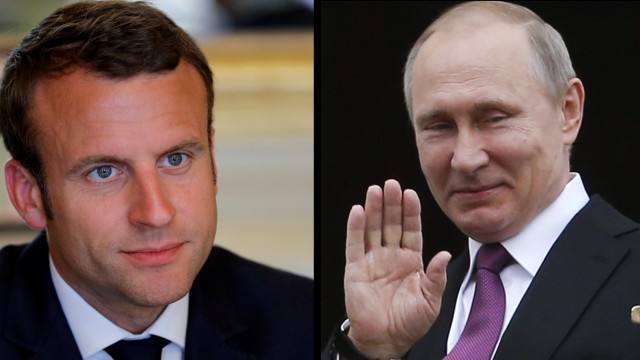 Втори телефонен разговор между френския президент Еманюел Макрон и руския