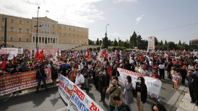 Денят на труда 1 май традиционно беше отбелязан с протести