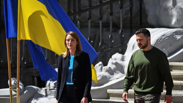 Сирeна за въздушна тревога прекъсна съвместната пресконференция на украинския президент