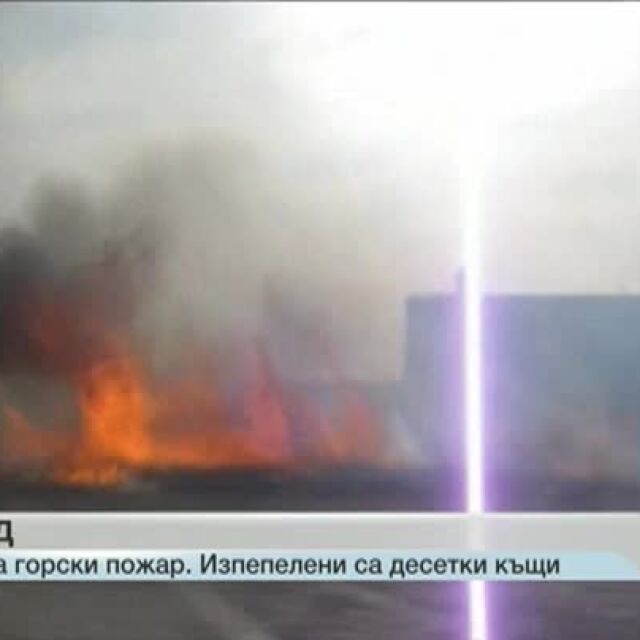 Голям горски пожар бушува в руската област Хакасия