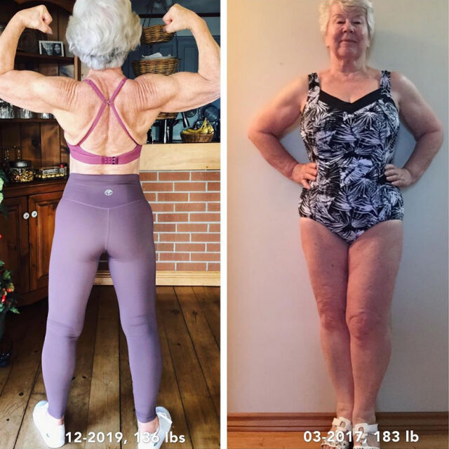 Нов живот - на 73 години тя отслабва с 34 кг и има мускули за завиждане 