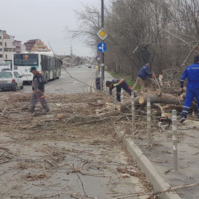 Ураганен вятър в София, има материални щети