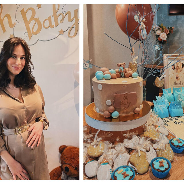 Приятелката на Иво Аръков с бебешко парти с мечета и… огромно бременно коремче