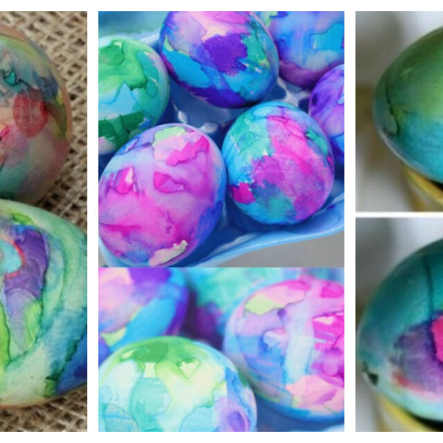 Как да си боядисате разноцветни яйца с ефект „водни боички“