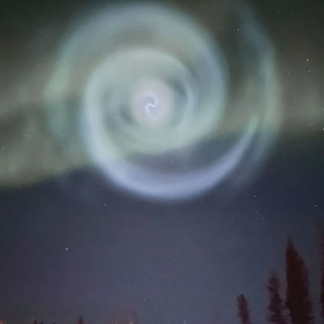 Странна спирала се появи в небето над Аляска