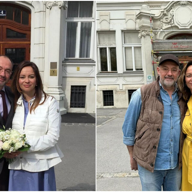 8 години след сватбата Вики Терзийска и Петър Величков се снимаха на същото място във Виена