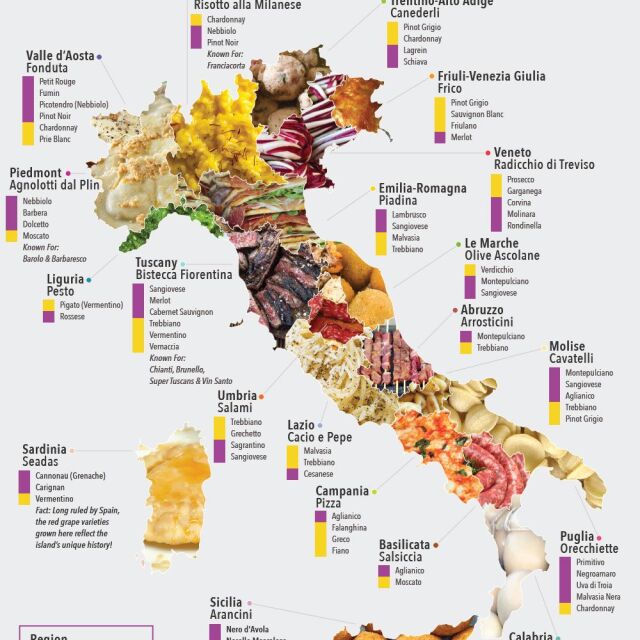Пътеводител за виното и храната в Италия