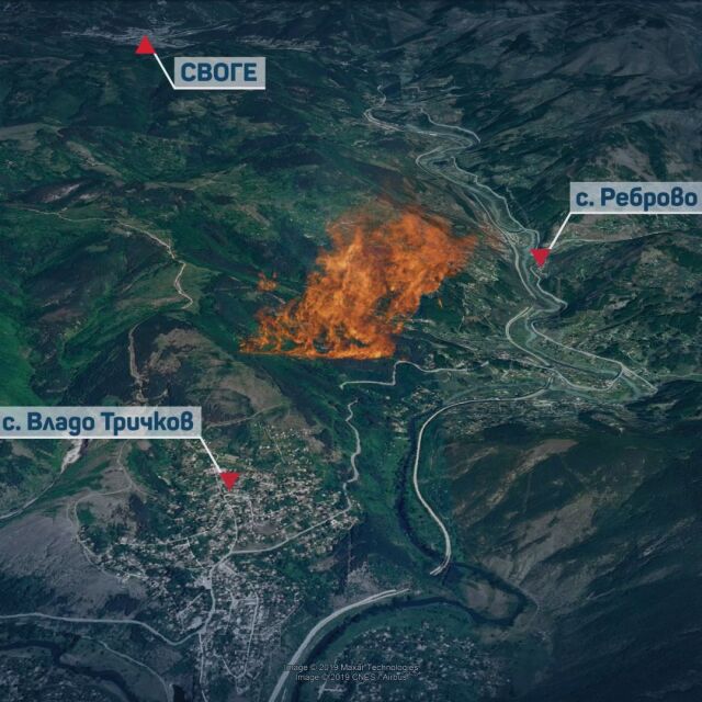 Пожарът край софийското село Реброво е овладян