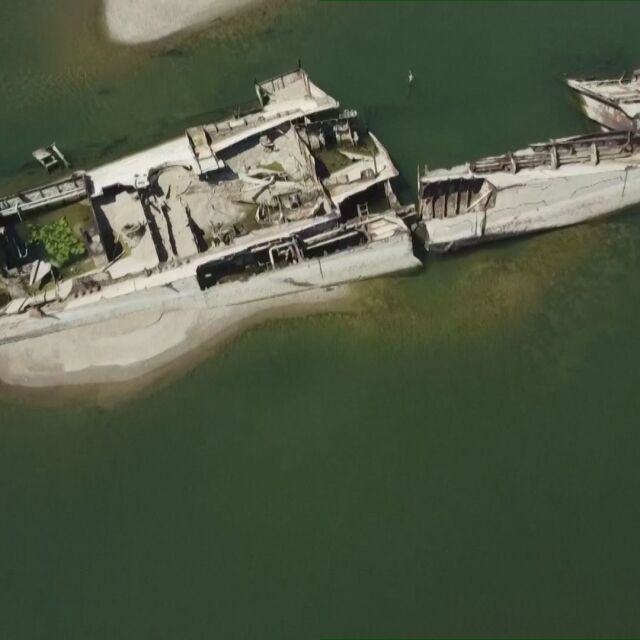 Ниските нива на Дунав разкриха потънали кораби от Втората световна война