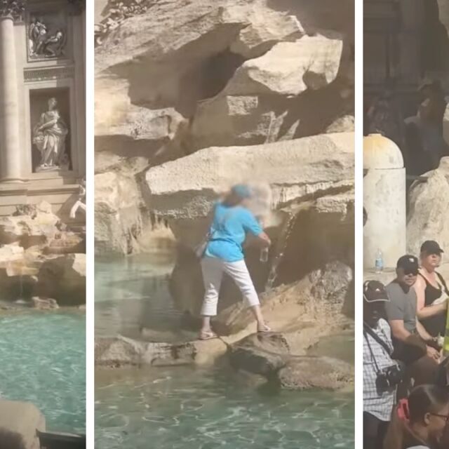 След Колизеума: Туристка влезе във фонтана Ди Треви, за да си налее вода (ВИДЕО)