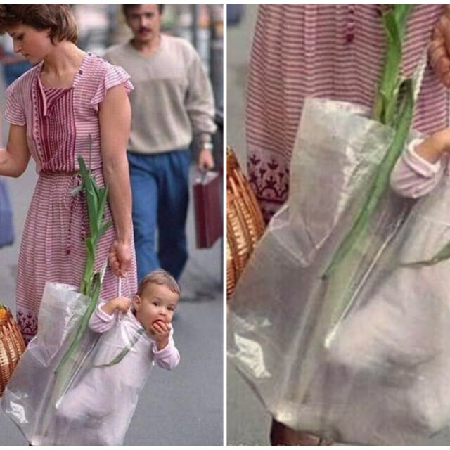 Бебето от найлоновата чанта - вижте как изглежда снимката, която взриви мрежата, 30 г. по-късно
