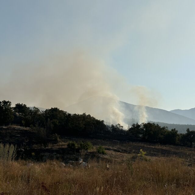Големият горски пожар между Казанлък и Мъглиж е частично овладян