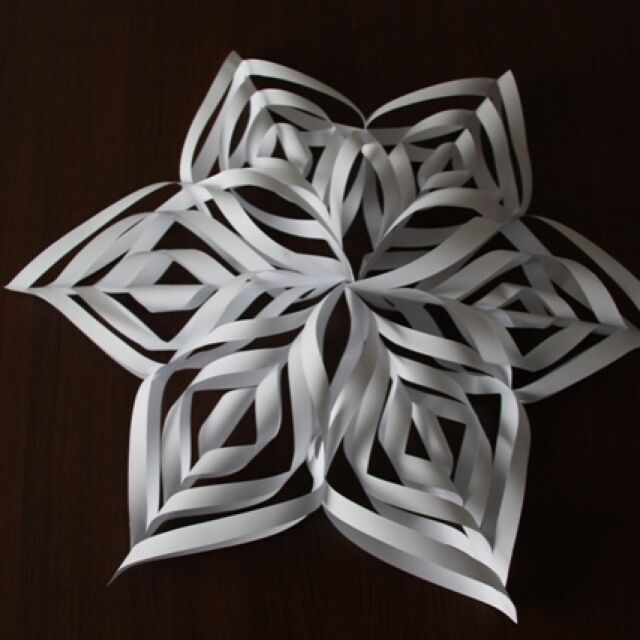 3D снежинка от хартия