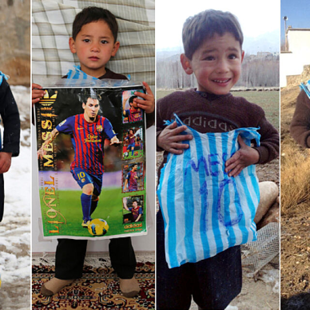 5-годишно афганистанче, фен на Меси, трогна света (ВИДЕО)