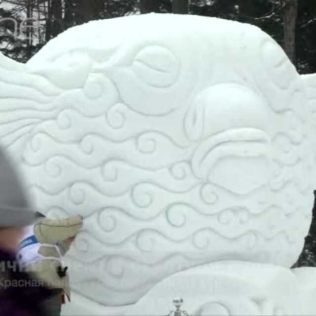 Фантастични снежни скулптури изникнаха край Сочи на Черноморието (ВИДЕО)