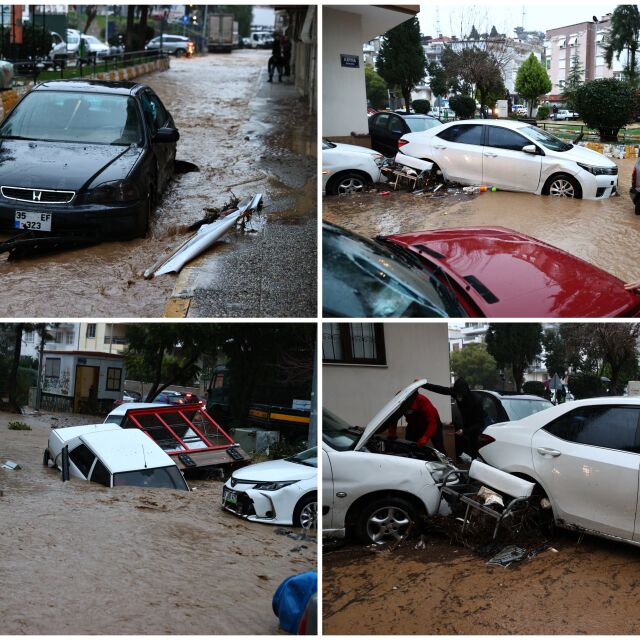 Порои в Измир: Реки преляха, коли и сгради са под вода (ВИДЕО И СНИМКИ)