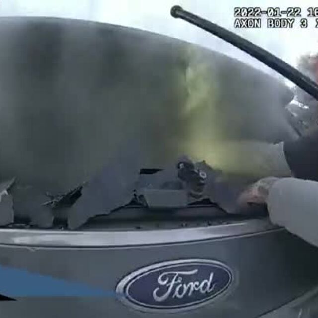 Полицай спаси куче от горяща кола (ВИДЕО)