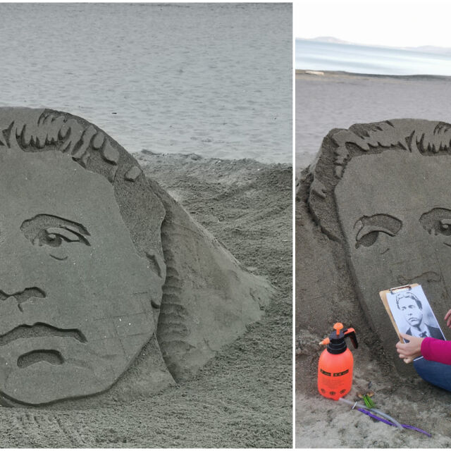 150 години от гибелта на Апостола: чужденци изваяха огромна пясъчна фигура на плажа в Бургас