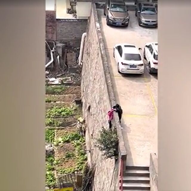Герои: Деца спасиха от падане момиче, висящо от висока стена (ВИДЕО)